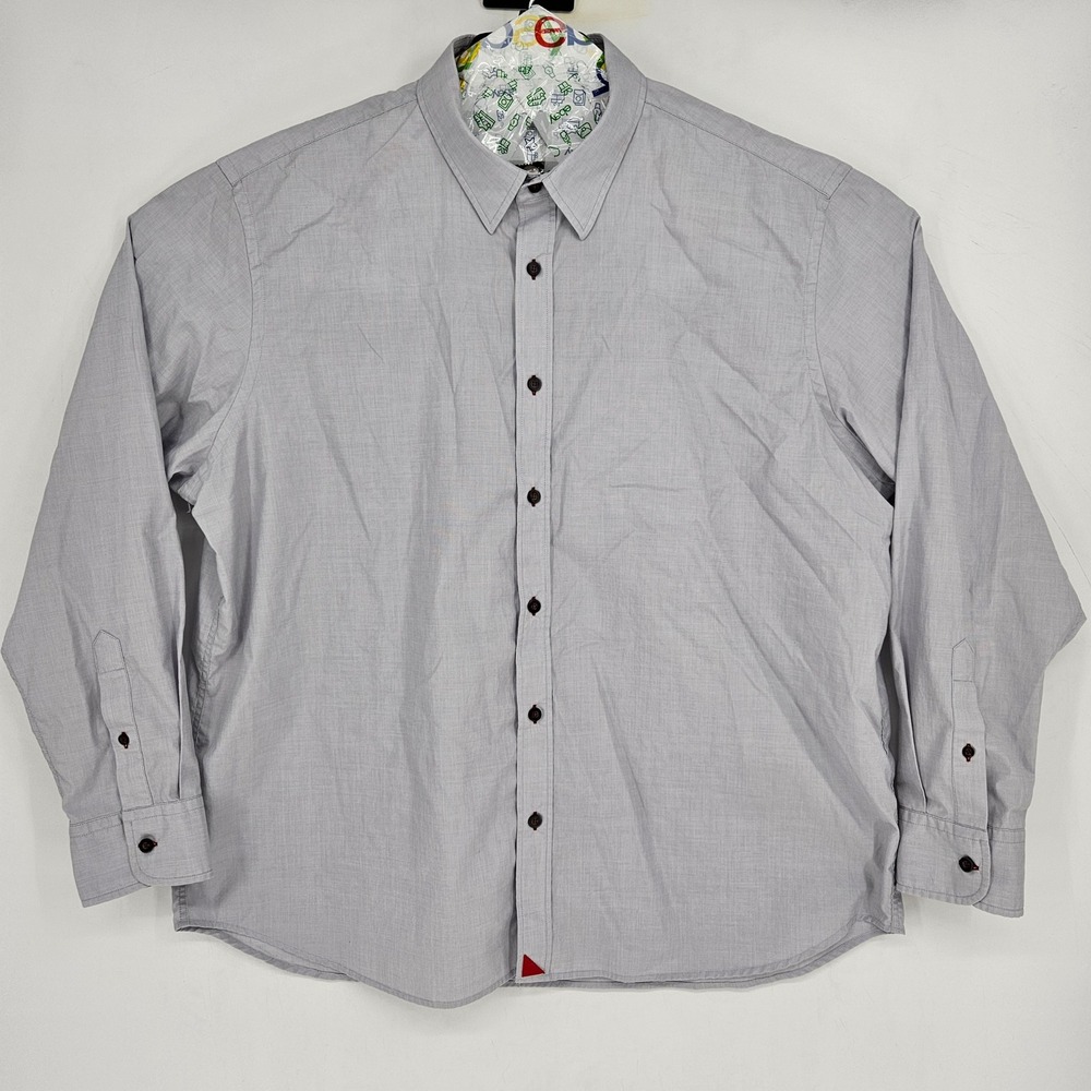Untuckit Shirt Mens XXXL Button Up Gray Casual Long Sleeve‎ Preppy
